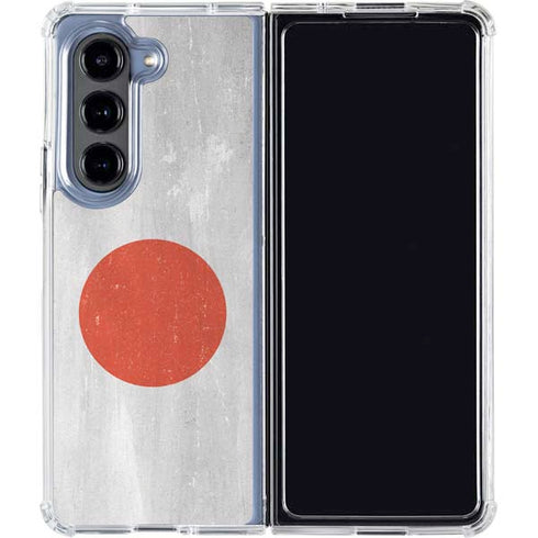Japanese Flag Distressed Galaxy Z Fold5 5G Clear Case