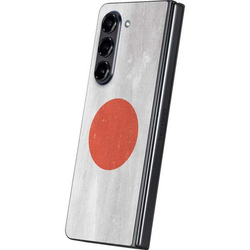 Japanese Flag Distressed Galaxy Z Fold5 5G Skin