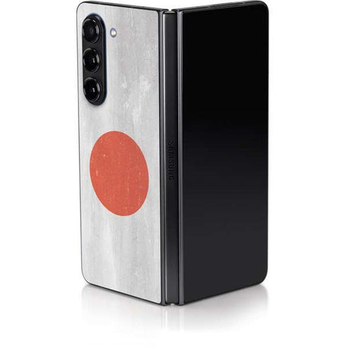 Japanese Flag Distressed Galaxy Z Fold5 5G Skin