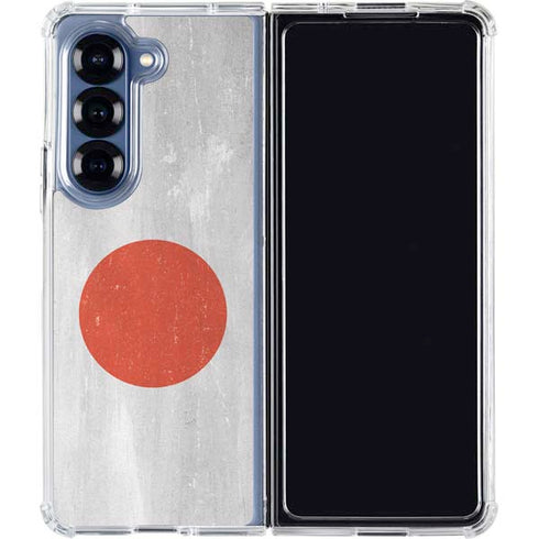 Japanese Flag Distressed Galaxy Z Fold6 Clear Case