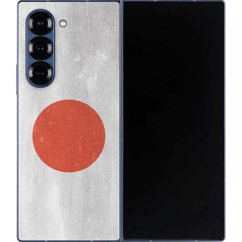 Japanese Flag Distressed Galaxy Z Fold6 Skin