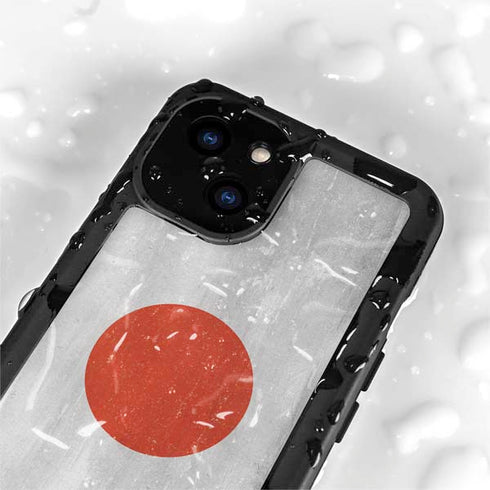 Japanese Flag Distressed iPhone 15 Plus Waterproof Case