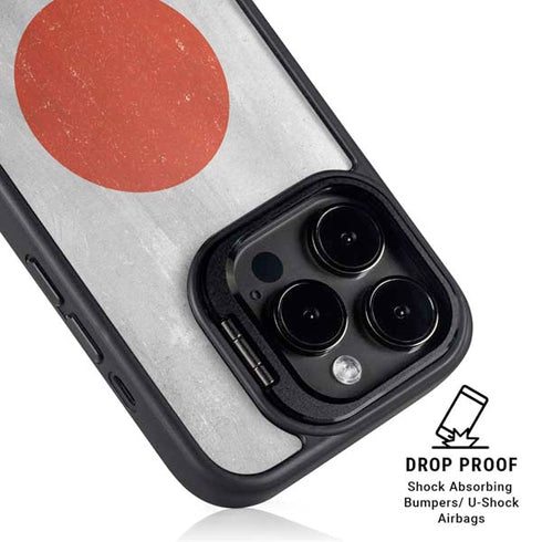 Japanese Flag Distressed iPhone 15 Pro Kickstand Case