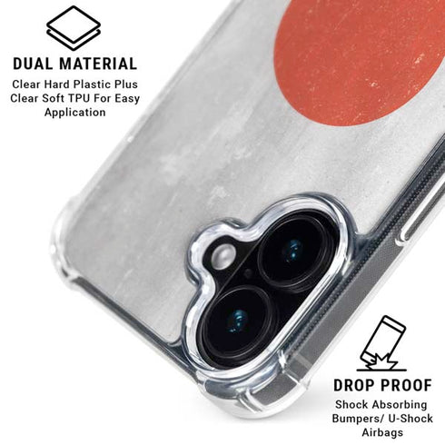 Japanese Flag Distressed iPhone 16 Plus Clear Case