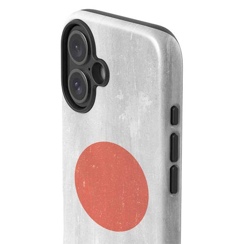 Japanese Flag Distressed iPhone 16 Plus Impact Case