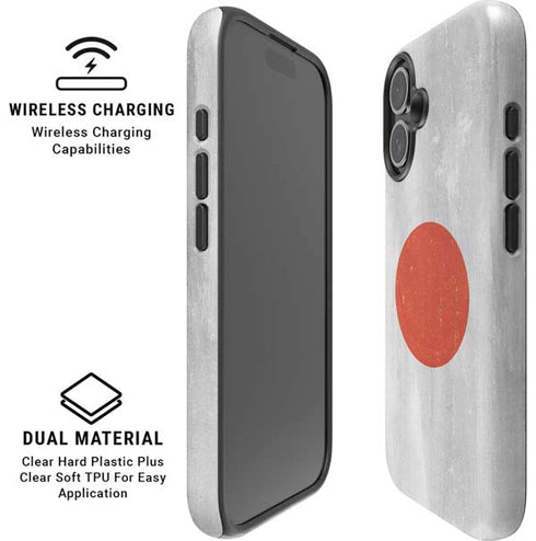 Japanese Flag Distressed iPhone 16 Plus Magsafe Impact Case
