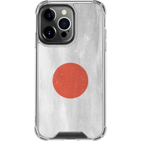 Japanese Flag Distressed iPhone 16 Pro Clear Case