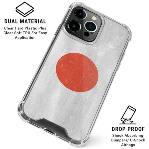 Japanese Flag Distressed iPhone 16 Pro Max Clear Case