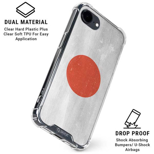 Japanese Flag Distressed iPhone 16e Clear Case