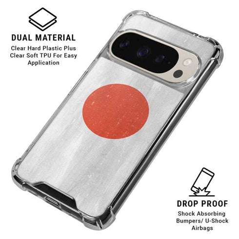 Japanese Flag Distressed Pixel 9 Pro XL Clear Case
