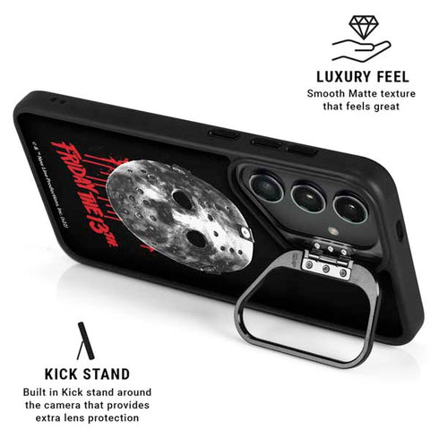 Warner Bros Friday the 13th Jason Voorhees Dripping Mask Galaxy S25 Kickstand Case