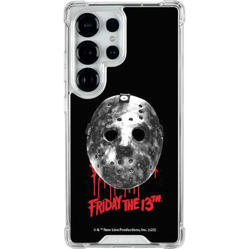 Warner Bros Friday the 13th Jason Voorhees Dripping Mask Galaxy S25 Ultra Clear Case