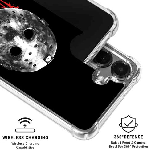 Warner Bros Friday the 13th Jason Voorhees Dripping Mask Galaxy S26 Plus Clear Case