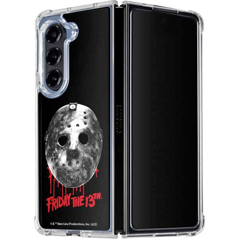 Warner Bros Friday the 13th Jason Voorhees Dripping Mask Galaxy Z Fold5 5G Clear Case