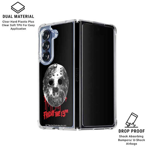 Warner Bros Friday the 13th Jason Voorhees Dripping Mask Galaxy Z Fold6 Clear Case