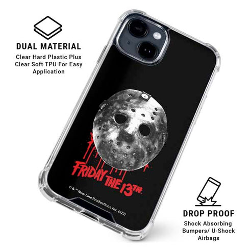 Warner Bros Friday the 13th Jason Voorhees Dripping Mask iPhone 15 Clear Case