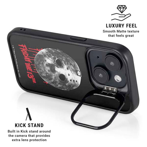 Warner Bros Friday the 13th Jason Voorhees Dripping Mask iPhone 15 Plus Kickstand Case