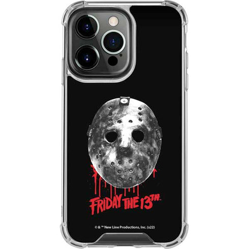 Warner Bros Friday the 13th Jason Voorhees Dripping Mask iPhone 16 Pro Max Clear Case