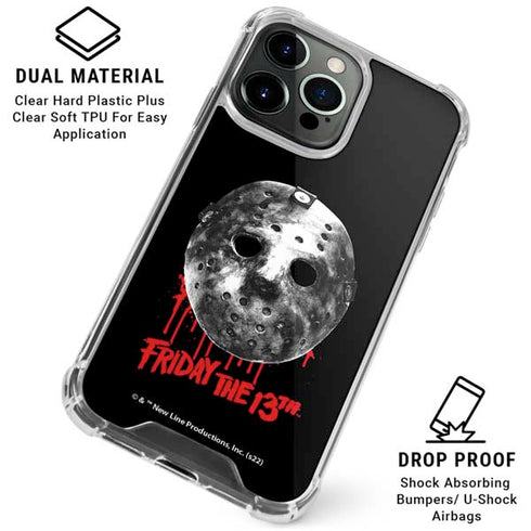 Warner Bros Friday the 13th Jason Voorhees Dripping Mask iPhone 16 Pro Max Clear Case