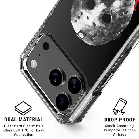 Warner Bros Friday the 13th Jason Voorhees Dripping Mask iPhone 18 Pro Clear Case
