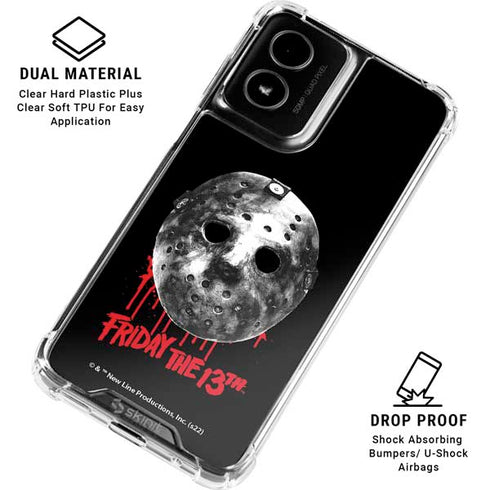 Warner Bros Friday the 13th Jason Voorhees Dripping Mask Moto G Power 5G (2024) Clear Case