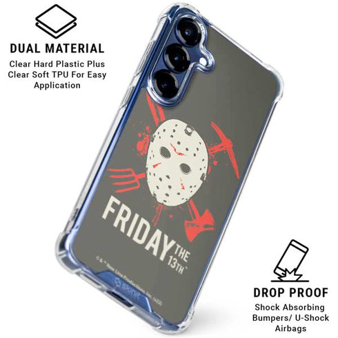 Warner Bros Friday the 13th Jason Voorhees Mask Galaxy S25 Plus Clear Case
