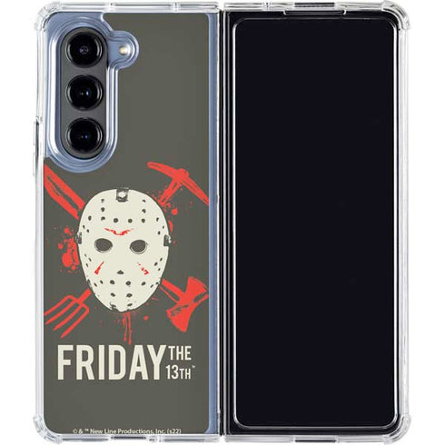 Warner Bros Friday the 13th Jason Voorhees Mask Galaxy Z Fold5 5G Clear Case
