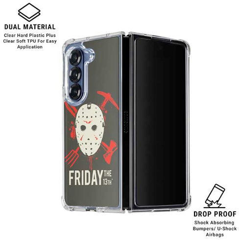 Warner Bros Friday the 13th Jason Voorhees Mask Galaxy Z Fold6 Clear Case