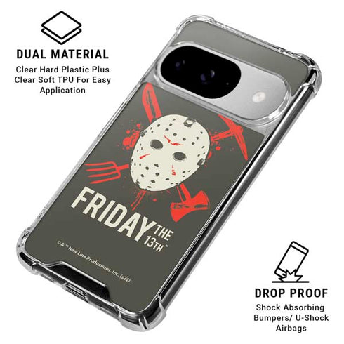 Warner Bros Friday the 13th Jason Voorhees Mask Google Pixel 10 Clear Case