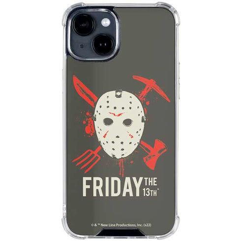 Warner Bros Friday the 13th Jason Voorhees Mask iPhone 15 Clear Case