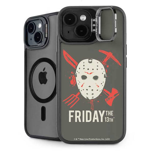 Warner Bros Friday the 13th Jason Voorhees Mask iPhone 15 Plus Kickstand Case