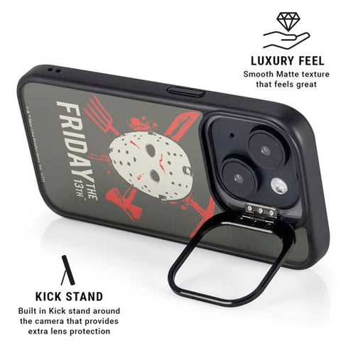 Warner Bros Friday the 13th Jason Voorhees Mask iPhone 15 Plus Kickstand Case