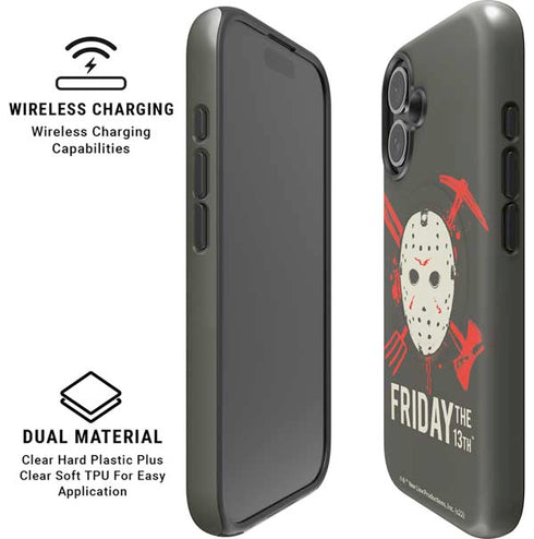 Warner Bros Friday the 13th Jason Voorhees Mask iPhone 16 Magsafe Impact Case