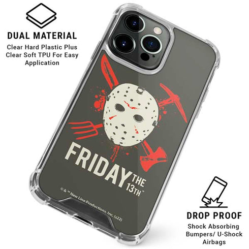 Warner Bros Friday the 13th Jason Voorhees Mask iPhone 16 Pro Max Clear Case