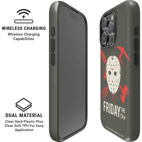 Warner Bros Friday the 13th Jason Voorhees Mask iPhone 16 Pro Max Magsafe Impact Case