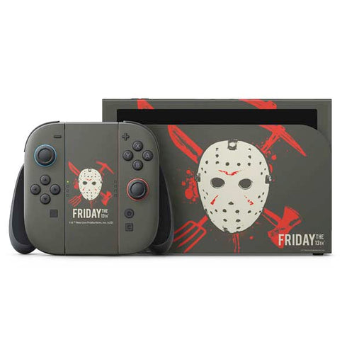 Warner Bros Friday the 13th Jason Voorhees Mask Nintendo Switch 2 (2025) with Joy-Con Skin