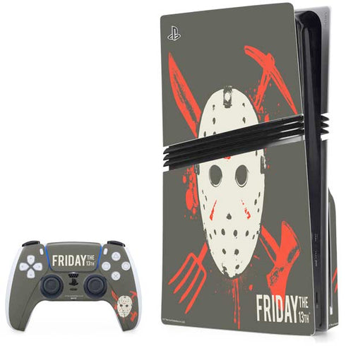Warner Bros Friday the 13th Jason Voorhees Mask PS5 Pro Disk Bundle Skin