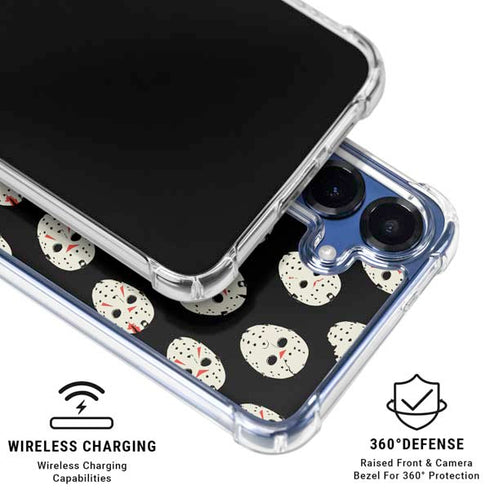 Warner Bros Friday the 13th Jason Voorhees Pattern Galaxy S25 Plus Clear Case