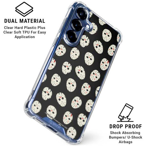 Warner Bros Friday the 13th Jason Voorhees Pattern Galaxy S25 Plus Clear Case