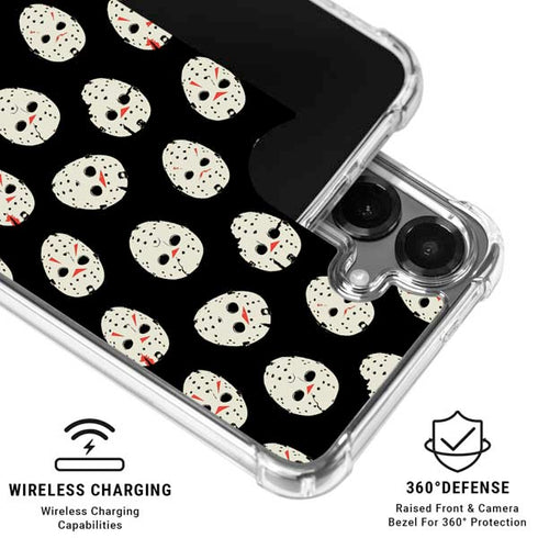 Warner Bros Friday the 13th Jason Voorhees Pattern Galaxy S26 Plus Clear Case