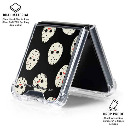 Warner Bros Friday the 13th Jason Voorhees Pattern Galaxy Z Flip6 Clear Case