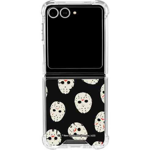 Warner Bros Friday the 13th Jason Voorhees Pattern Galaxy Z Flip7 Clear Case