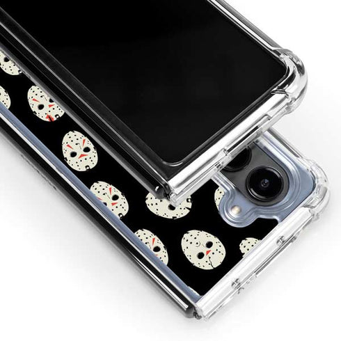 Warner Bros Friday the 13th Jason Voorhees Pattern Galaxy Z Fold5 5G Clear Case