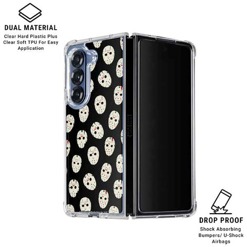 Warner Bros Friday the 13th Jason Voorhees Pattern Galaxy Z Fold7 Clear Case