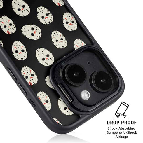 Warner Bros Friday the 13th Jason Voorhees Pattern iPhone 15 Plus Kickstand Case