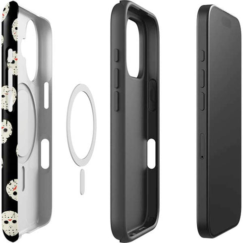 Warner Bros Friday the 13th Jason Voorhees Pattern iPhone 16 Magsafe Impact Case