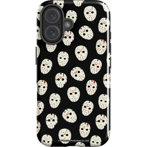 Warner Bros Friday the 13th Jason Voorhees Pattern iPhone 16 Plus Impact Case