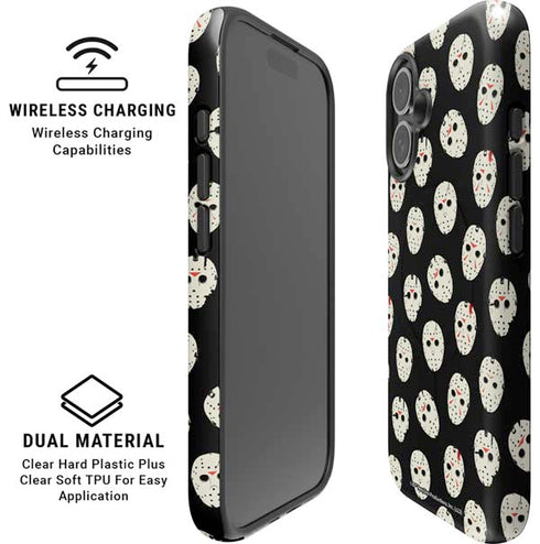 Warner Bros Friday the 13th Jason Voorhees Pattern iPhone 16 Plus Magsafe Impact Case