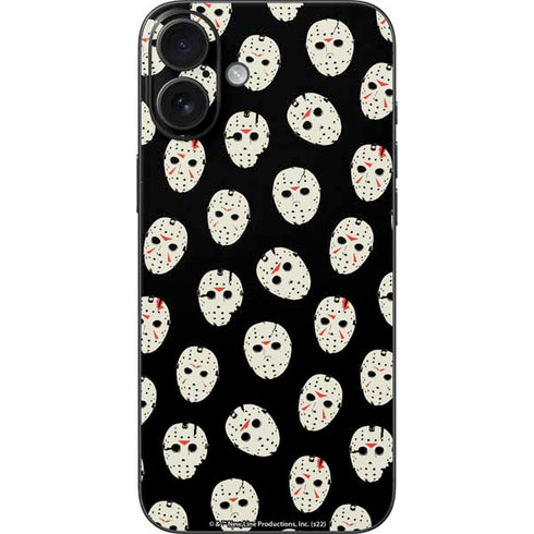 Warner Bros Friday the 13th Jason Voorhees Pattern iPhone 16 Plus Skin