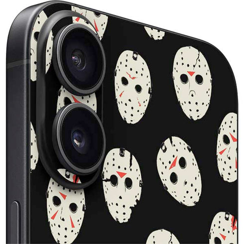 Warner Bros Friday the 13th Jason Voorhees Pattern iPhone 16 Plus Skin